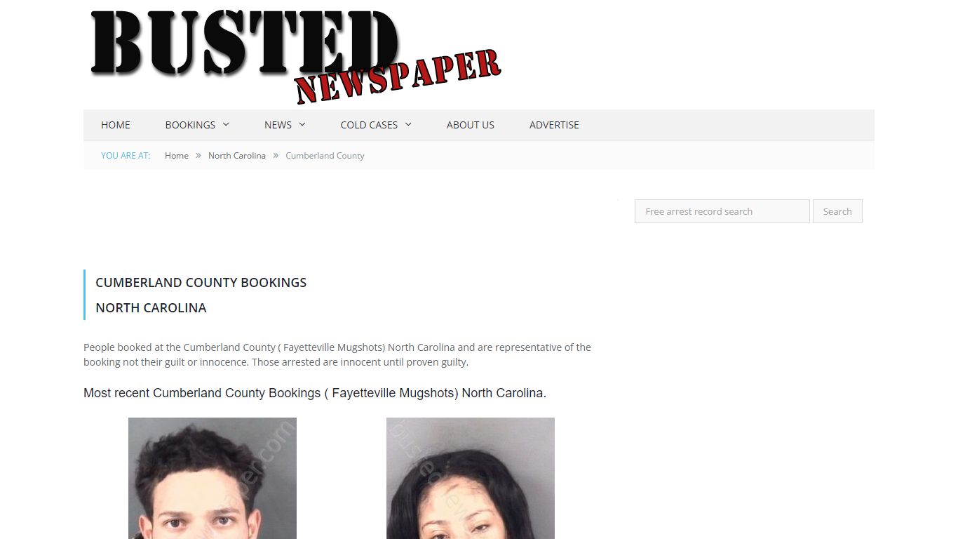 Cumberland County, NC ( Fayetteville NC ) Mugshots - BUSTEDNEWSPAPER.COM